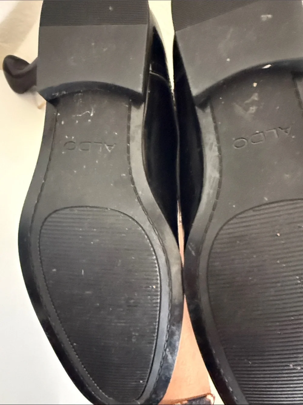 Aldo Black Patent Lace-Up Derby Shoes